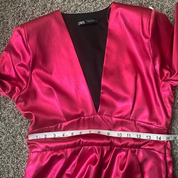 Zara Punk Party Ready  Pink  Metallic Long Sleeve Mini Dress | - Picture 10 of 12